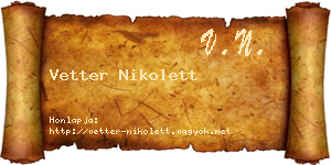 Vetter Nikolett névjegykártya